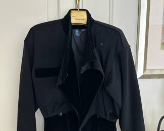 Emanuel Ungaro black velvet and wool jacket.