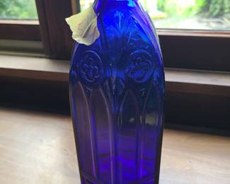 Vintage colbalt blue apothecary bottle
