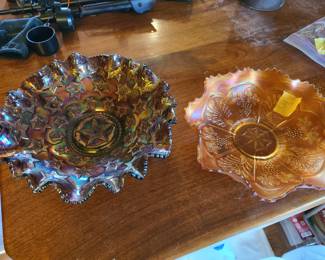 Antique Carnival glass dishes