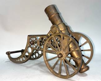 Brass Cannon Replica Decor, 9.5" Barrel