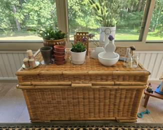 Basket coffee table and home decor
