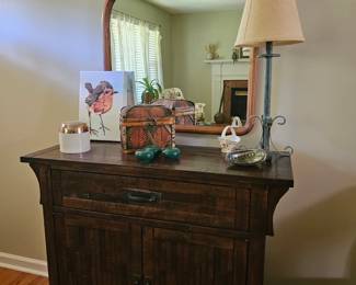 Bombay-style cabinet, home decor, antique mirror 