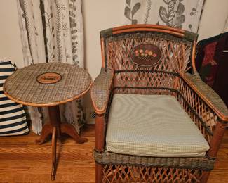 Gorgeous wicker chair with matching table