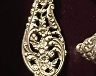 BEST PATTERN HAND CARVED STERLING SILVER FLATWARE SET
ONE OF A KIND VERY RARE