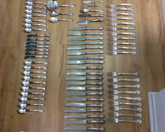 RARE 19 C 120PCS SET 80 PCS OF STERLING SILVER FLATWARE SET WITH 40 SERVEING PCS
VERY RARE