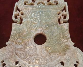 19th c CARVED OLD CHINA JADE MEDALLIONS