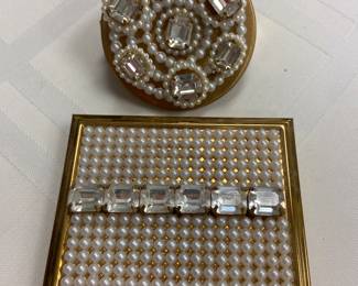 Vintage Saks Fifth Avenue powder compact and lipstick case with mirror!  