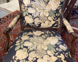 Beautiful carved and upholstered arm chair
