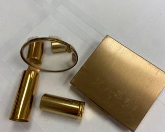 Vintage Saks Fifth Avenue powder compact and lipstick case with mirror!  