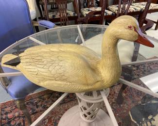 Carved wooden duck