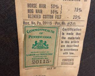 Pair of elegant Louis XV French armchair w/lavender upholstery, possibly silk.  The label on the bottom indicates that the chairs are old & have horse & hog hair 
