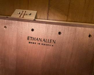 Ethan Allen “British Classics” pedestal table 56” round with one 20” leaf