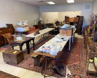 One of the two store fronts full of one woman’s collection of antiques, decor, jewelry, & More! Check back often as we have barely begun!