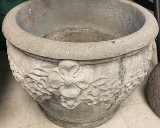 Heavy concrete dogwood planter