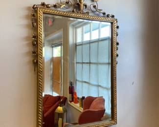 Ornate heavy beveled glass mirror