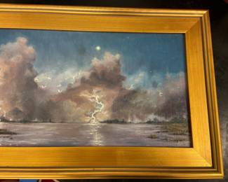 Close-up of the lovely lifelike detail and the beautiful frame, Jason Abbott, “Moon over Mobjack”