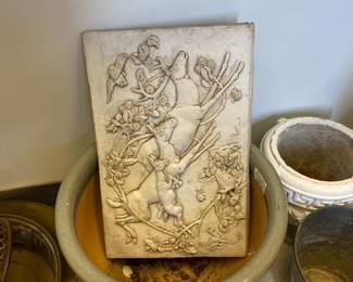 Concrete rabbit decor