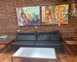 Risom Style Love Seats & Knoll Coffee Table