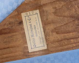 Guido Andreini & Co label on dresser
