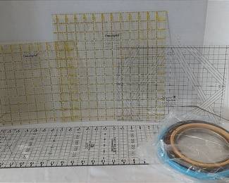 Quilting Measuring Blocks And Embroidery Hoops