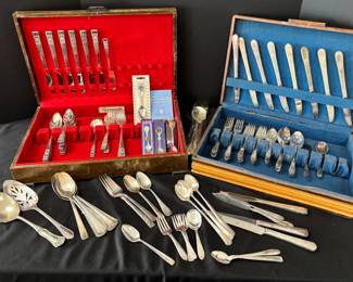 Coronation Pattern By Community Oneida Silverplate Flatware , Adoration By Rogers Bros Silverp
