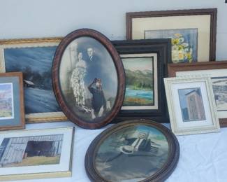 Vintage Bubble Frames Pastoral Paintings Art Prints