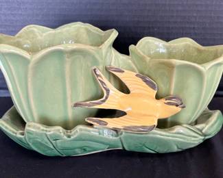 McCoy 1948 Double Tulip Pot with Barn Swallow