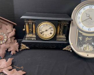 Variety Of Clocks And Music Boxes