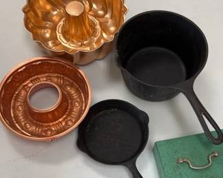 Cast Iron Skillets, JellO Mold or Bundt Cake Mold, Etc.