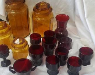 Red Amber Glassware Bundle