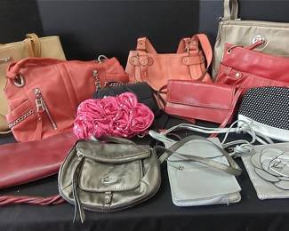 Various Handbags And One Diaper Bag
