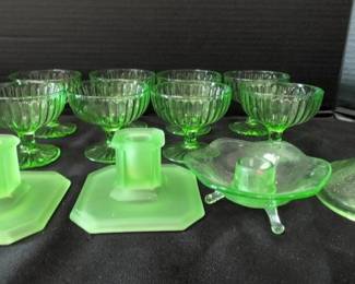 Uranium Glassware Desert Glasses Formal Candle Holders