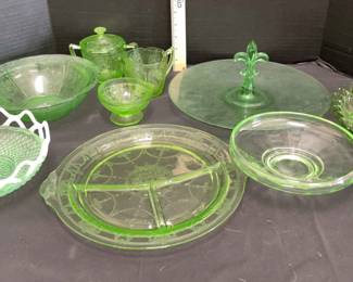 Uranium Glass Serving Collection