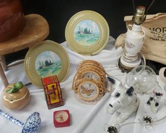 Vintage Americana Seed Sower, Tin Plates, Butterfly Coasters