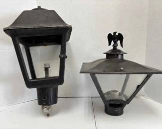 Vintage Metal GasRockwell Electric Street Lantern Lamp