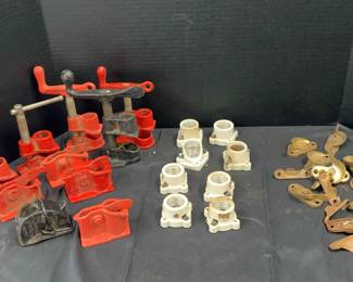 Porcalin Lamp Holders, Brass Sash Locks, Bessey HStyle Pipe Clamps