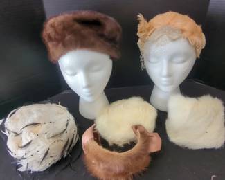 Vintage Fur And Feather Hats