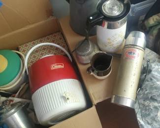 Vintage Camping Mystery Lot Coleman, Fatigues, Cookware