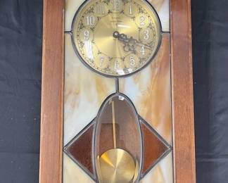 Ansonia Stained Glass Wall Clock