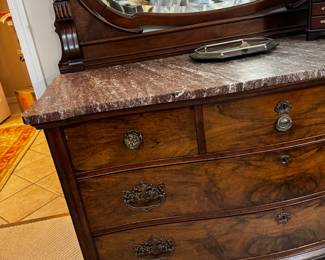 Gorgeous marble top dresser and mirror