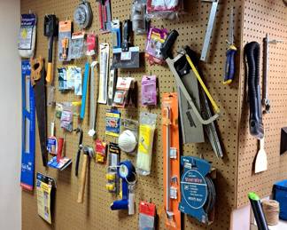 Whole wall of tools and supplies
