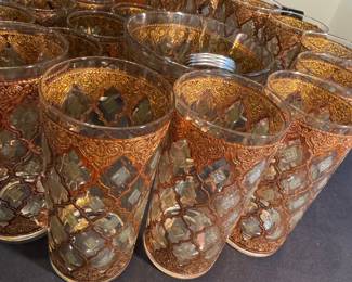 Set of 1960s barware including highball glasses and old fashion glasses