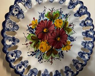 Hand-painted plate signed