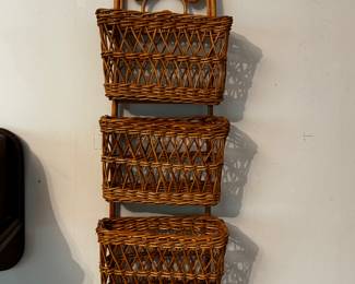 Wicker mail holder