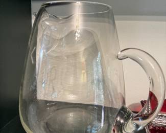 Blown glass pitcher