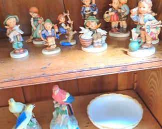 Hummel collection; bird music boxes; Jean Pouyat Limoges porcelain bowl decorated by Lycett studio, Atlanta