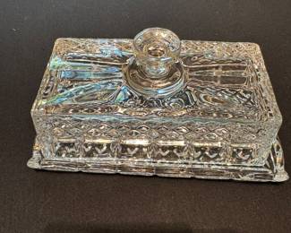Crystal butter dish