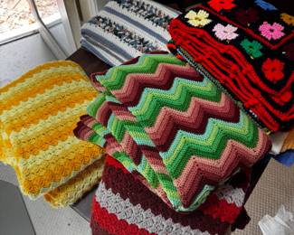 Afgans, many hand-made treasures