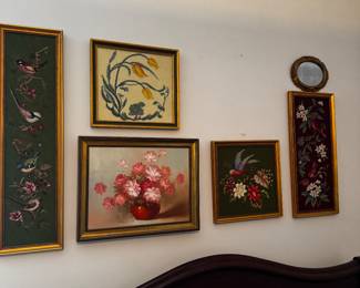 Beautiful needle work wallhangings all done by hand and very special