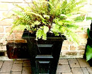 Pair tall black planters